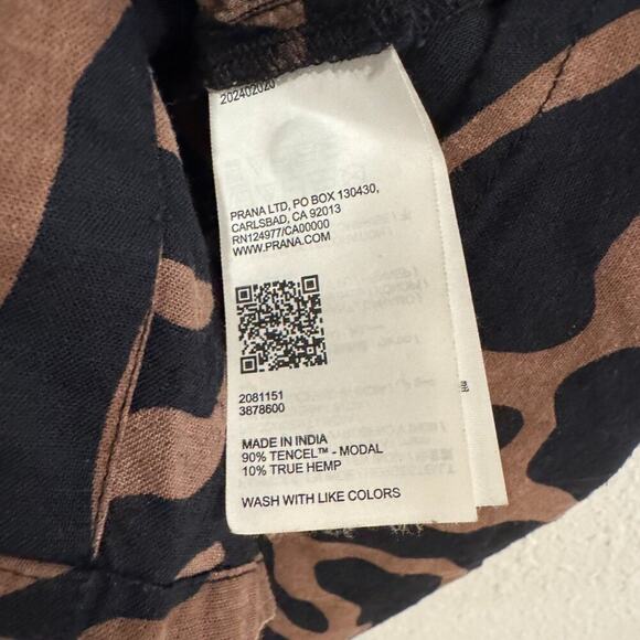 PrAna Small The Bahamas Top Black Boogie Bloom Print Swim Cover-Up Button Down - Picture 6 of 6